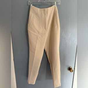 Zara Cream Women's High Rise Trousers Pants